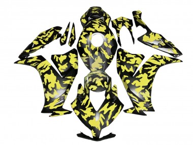 Carenagens Moto Honda CBR1000RR 2012-2016 - Amarelo Cinzento Preto Camouflage