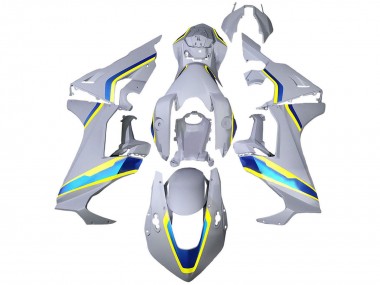 Carenagens Moto Honda CBR1000RR 2017-2023 - Branco Azul Amarelo