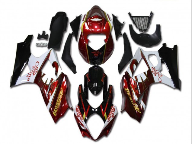 Carenagens Moto Suzuki GSXR 1000 2007-2008 - Vermelho Branco Preto Corona