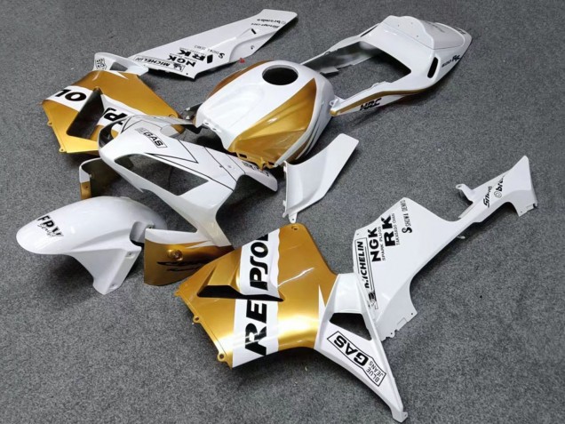Carenagens Moto Honda CBR600RR 2003-2004 - Branco Ouro Preto Repsol