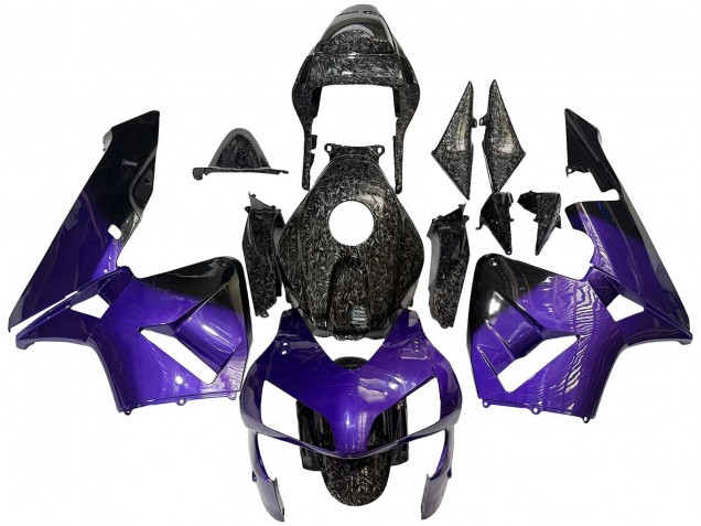 Carenagens Moto Honda CBR600RR 2003-2004 - Roxo Preto Forjado Fibra de Carbono
