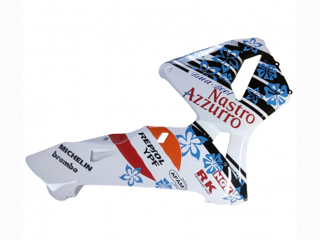 Carenagens Moto Honda CBR600RR 2003-2004 - Branco Azul Vermelho Nastro Azzurro 46