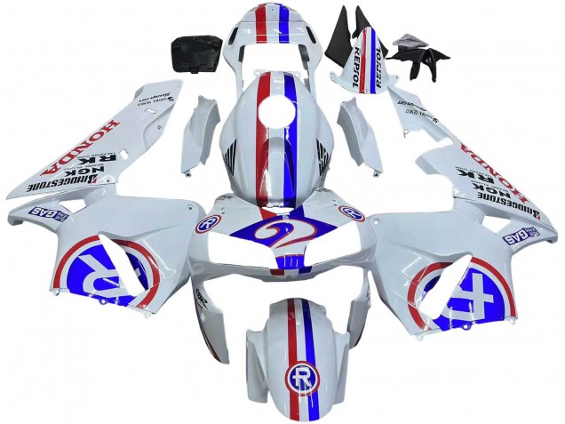 Carenagens Moto Honda CBR600RR 2003-2004 - Branco Vermelho Azul