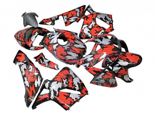 Carenagens Moto Honda CBR600RR 2005-2006 - Preto Vermelho Cinzento Camouflage