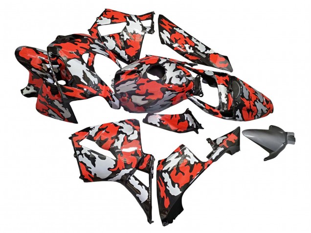 Carenagens Moto Honda CBR600RR 2005-2006 - Preto Vermelho Cinzento Camouflage