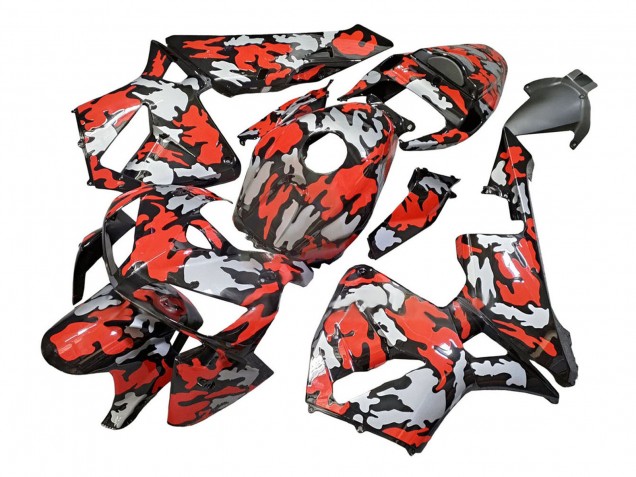 Carenagens Moto Honda CBR600RR 2005-2006 - Preto Vermelho Cinzento Camouflage