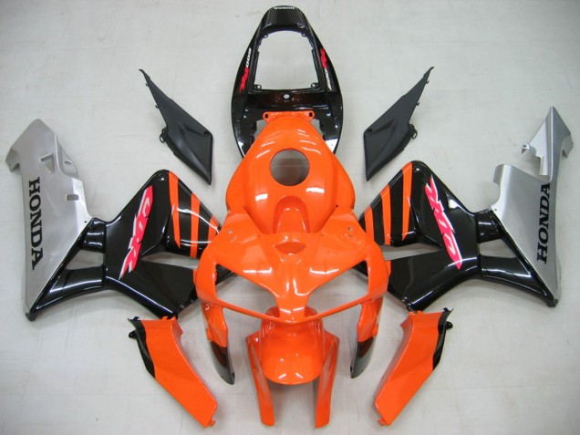 Carenagens Moto Honda CBR600RR 2005-2006 - Laranja Preto Prata