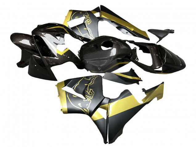 Carenagens Moto Honda CBR600RR 2005-2006 - Preto Ouro Fibra de Carbono