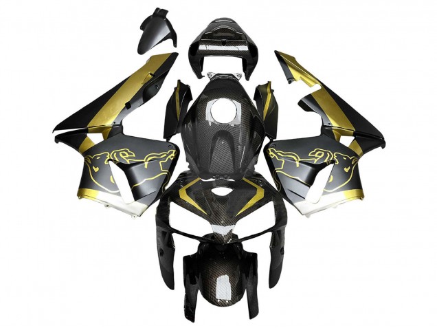 Carenagens Moto Honda CBR600RR 2005-2006 - Preto Ouro Fibra de Carbono