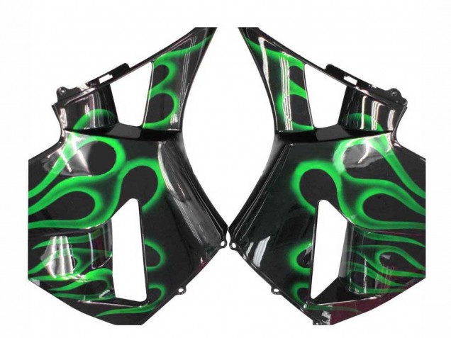 Carenagens Moto Honda CBR600RR 2005-2006 - Preto Brilhante Verde Chama