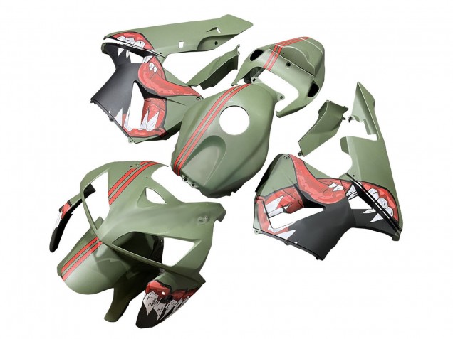 Carenagens Moto Honda CBR600RR 2005-2006 - Verde Vermelho Tubarão