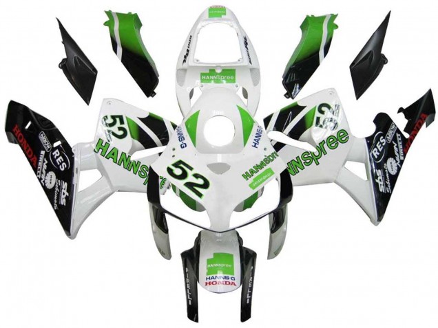 Carenagens Moto Honda CBR600RR 2005-2006 - Verde Branco Preto Hannspree 52