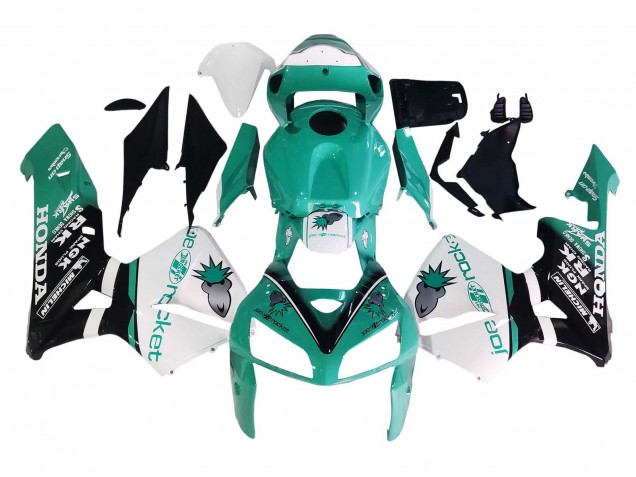 Carenagens Moto Honda CBR600RR 2005-2006 - Verde Claro Branco Preto Brilhante Joe Rocket