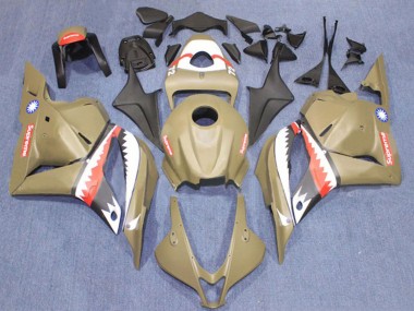 Carenagens Moto Honda CBR600RR 2009-2012 - Brown Branco Vermelho Tubarão