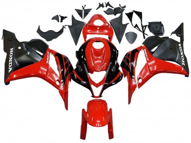 Carenagens Moto Honda CBR600RR 2009-2012 - Vermelho Preto Brilhante Preto Fosco Listra