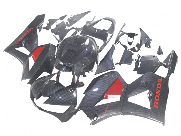 Carenagens Moto Honda CBR600RR 2013-2023 - Preto Fibra de Carbono Vermelho