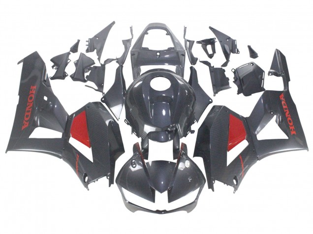 Carenagens Moto Honda CBR600RR 2013-2023 - Preto Fibra de Carbono Vermelho