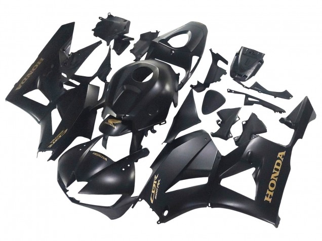 Carenagens Moto Honda CBR600RR 2013-2026 - Preto Fosco Ouro Decalques