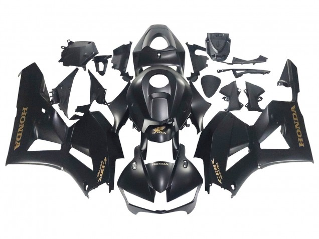 Carenagens Moto Honda CBR600RR 2013-2026 - Preto Fosco Ouro Decalques