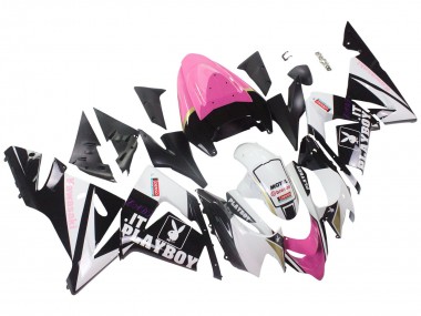 Carenagens Moto Kawasaki ZX10R 2004-2005 - Preto Rosa Branco Playboy Motul