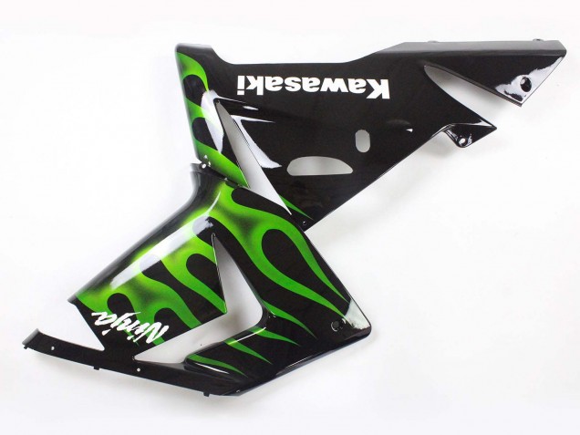 Carenagens Moto Kawasaki ZX10R 2004-2005 - Preto Verde Chama Ninja