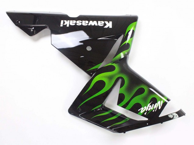 Carenagens Moto Kawasaki ZX10R 2004-2005 - Preto Verde Chama Ninja