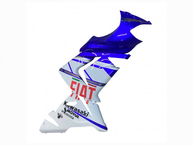 Carenagens Moto Kawasaki ZX10R 2004-2005 - Azul Brilhante Branco Fiat Motul
