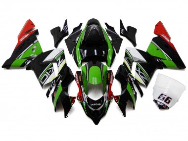 Carenagens Moto Kawasaki ZX10R 2004-2005 - Branco Preto Verde Elf