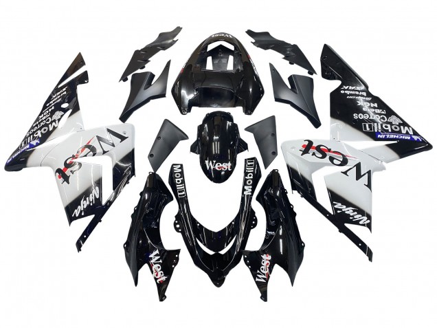 Carenagens Moto Kawasaki ZX10R 2004-2005 - Branco Preto West Ninja