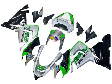 Carenagens Moto Kawasaki ZX10R 2004-2005 - Verde Prata Preto 69