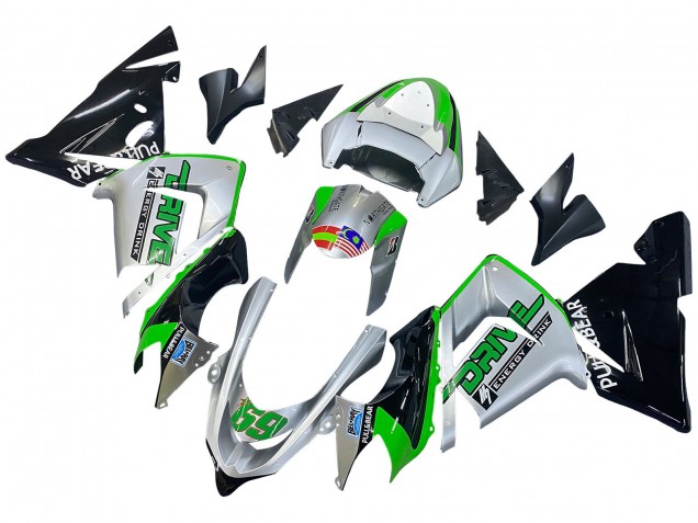 Carenagens Moto Kawasaki ZX10R 2004-2005 - Verde Prata Preto 69