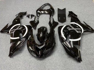 Carenagens Moto Kawasaki ZX10R 2006-2007 - Preto Brilhante Branco Circle