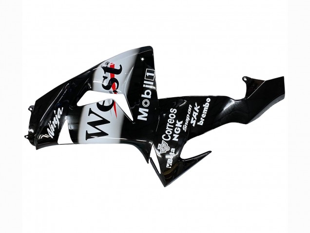 Carenagens Moto Kawasaki ZX10R 2006-2007 - Preto Brilhante Branco West