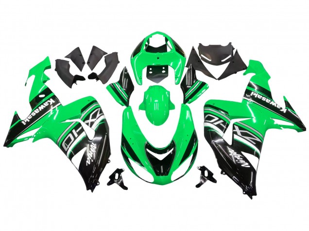 Kits Carenagem Moto Kawasaki ZX10R 2006-2007 - Verde Branco Preto