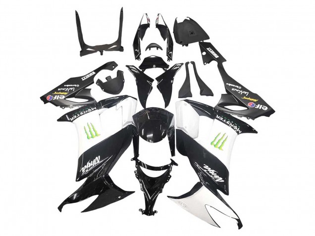 Carenagens Moto Kawasaki ZX10R 2008-2010 - Preto Brilhante Branco Verde Monstro Elf