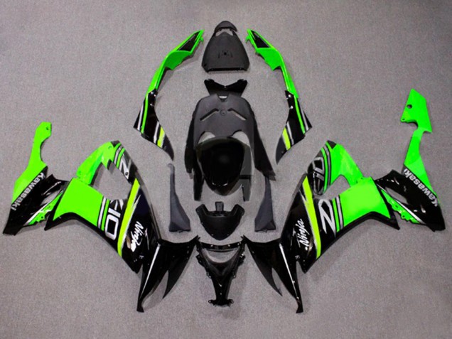 Carenagens Moto Kawasaki ZX10R 2008-2010 - Verde Branco Preto Brilhante