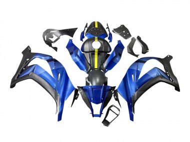 Carenagens Moto Kawasaki ZX10R 2008-2010 - Azul Amarelo Preto Fosco