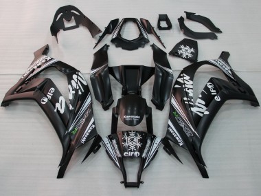 Carenagens Moto Kawasaki ZX10R 2011-2015 - Preto Brilhante Branco Elf Neve Decal