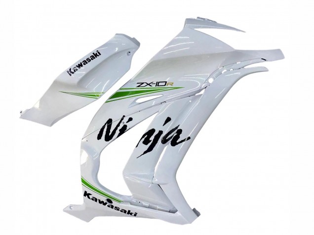 Carenagens Moto Kawasaki ZX10R 2011-2015 - Branco Verde Listra Preto Ninja