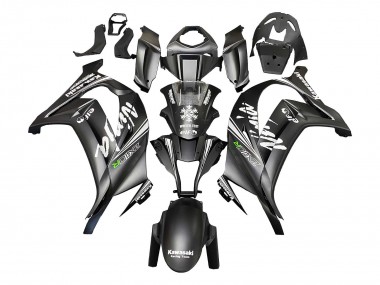 Carenagens Moto Kawasaki ZX10R 2011-2015 - Preto Fosco Verde Elf