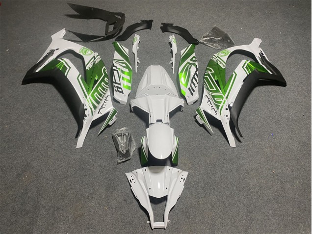 Carenagens Moto Kawasaki ZX10R 2011-2015 - Branco Verde Preto Fosco