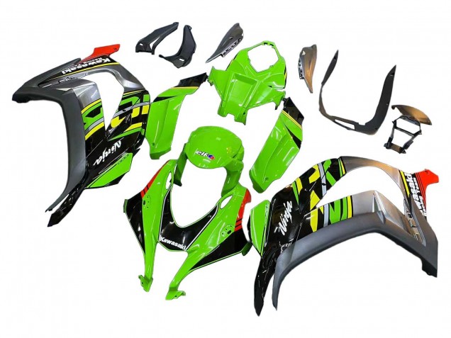 Carenagens Moto Kawasaki ZX10R 2016-2020 - Verde Vermelho Cinzento