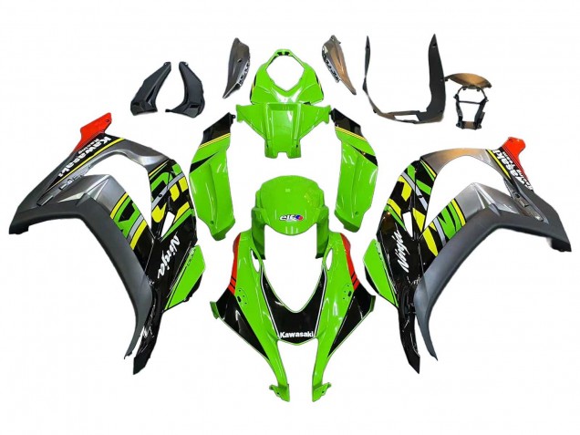 Carenagens Moto Kawasaki ZX10R 2016-2020 - Verde Vermelho Cinzento