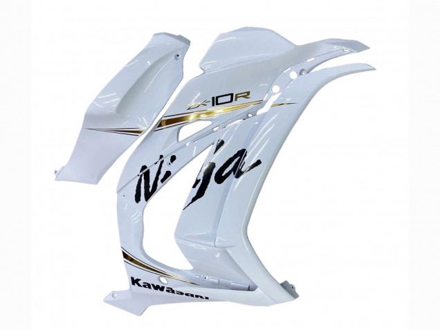 Carenagens Moto Kawasaki ZX10R 2016-2020 - Branco Ouro Preto