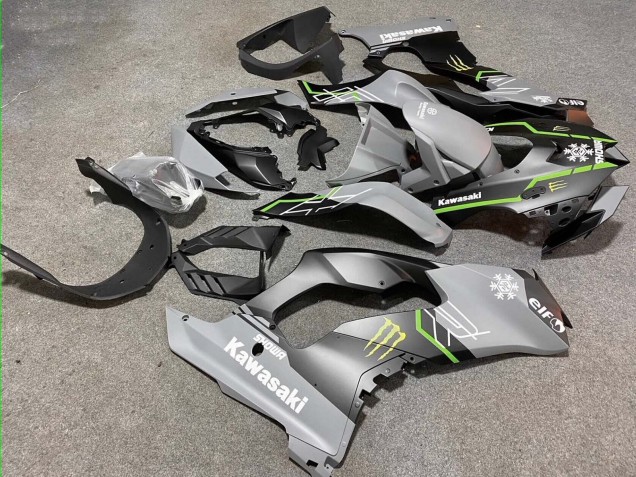 Carenagens Moto Kawasaki ZX10R 2021-2025 - Cinzento Preto Fosco Verde Branco Elf Neve Monstro