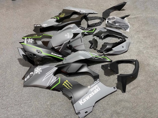Carenagens Moto Kawasaki ZX10R 2021-2025 - Cinzento Preto Fosco Verde Branco Elf Neve Monstro