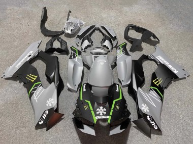Carenagens Moto Kawasaki ZX10R 2021-2025 - Cinzento Preto Fosco Verde Branco Elf Neve Monstro