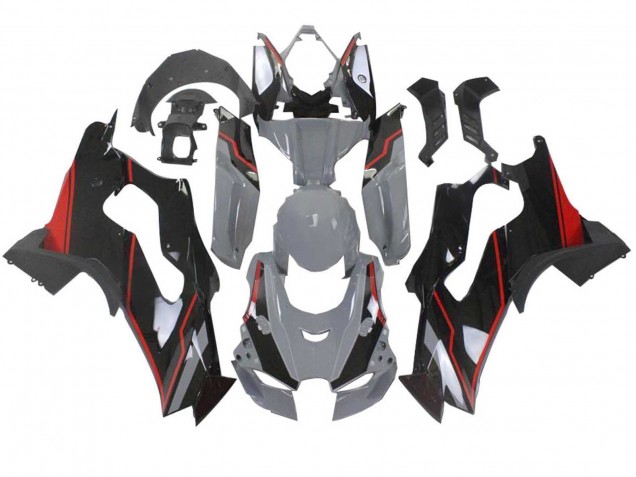 Carenagens Moto Kawasaki ZX10R 2021-2025 - Cinzento Preto Vermelho