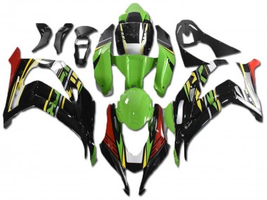 Carenagens Moto Kawasaki ZX10R 2021-2025 - Verde Amarelo Vermelho Preto