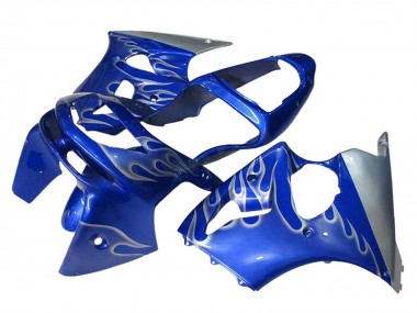 Carenagens Moto Kawasaki ZX6R 1998-1999 - Azul Prata Chama